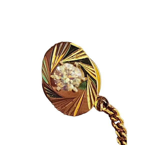 Vintage 14kt Gold Diamond Stud Tie Tack (A5313) - Picture 4 of 6